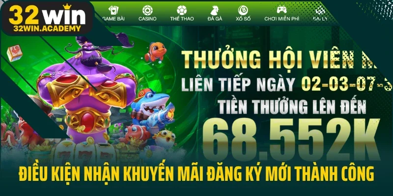 Điều kiện nhận khuyến mãi đăng ký mới thành công